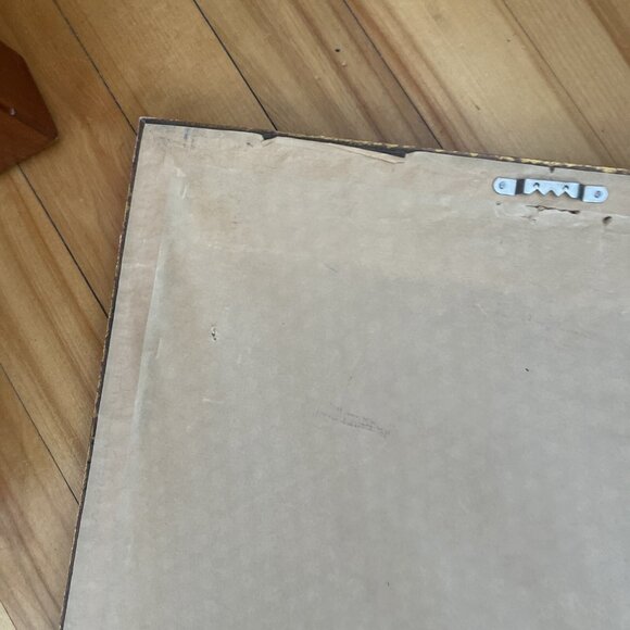 VTG Golden Framed Needlepoint Wall Art Picture Flowers In Tea pot 18*” x 14” - Picture 10 of 16